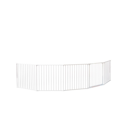 Start2Finish Flex XXL room divider safety gate in white, 35.4 to 138 inches, suitable for play space and child safety.