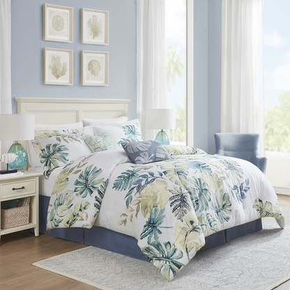 Start2Finish cotton printed 6-piece comforter set with colorful patterns, includes comforter and matching pillow shams.
