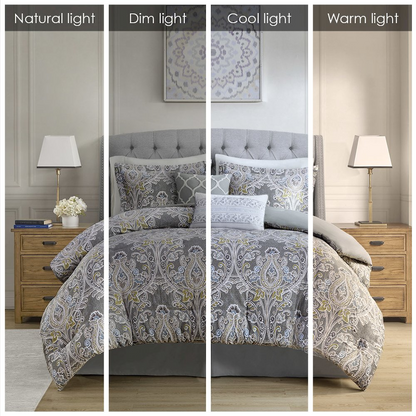 Start2Finish 6-piece cotton comforter bedding set with matching pillows and sheets, featuring a soft, cozy design for restful sleep.