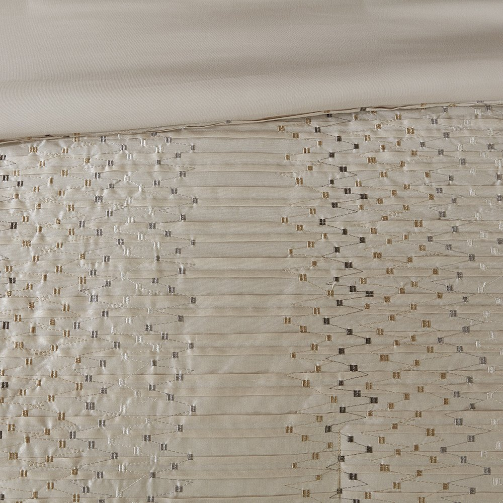 Start2Finish 8-piece embroidered comforter set with matching pillow shams and decorative pillows, showcasing intricate embroidery details.