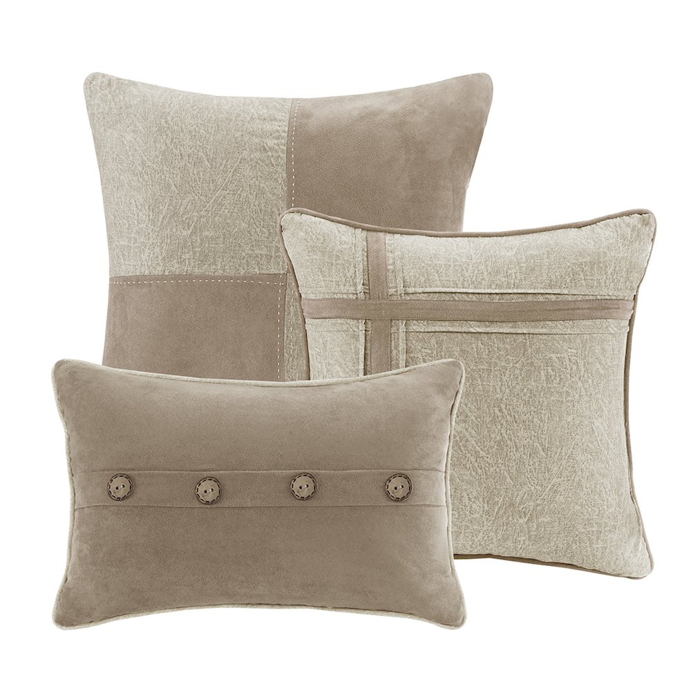 Start2Finish 7-piece faux suede comforter set featuring soft, luxurious fabric and matching pillow shams for a cozy bedroom look.