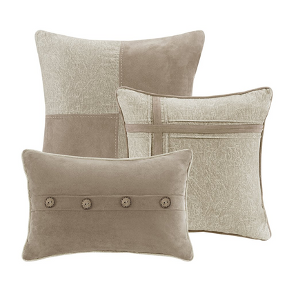 Start2Finish 7-piece faux suede comforter bedding set with matching pillow shams and decorative pillows in soft, plush fabric.