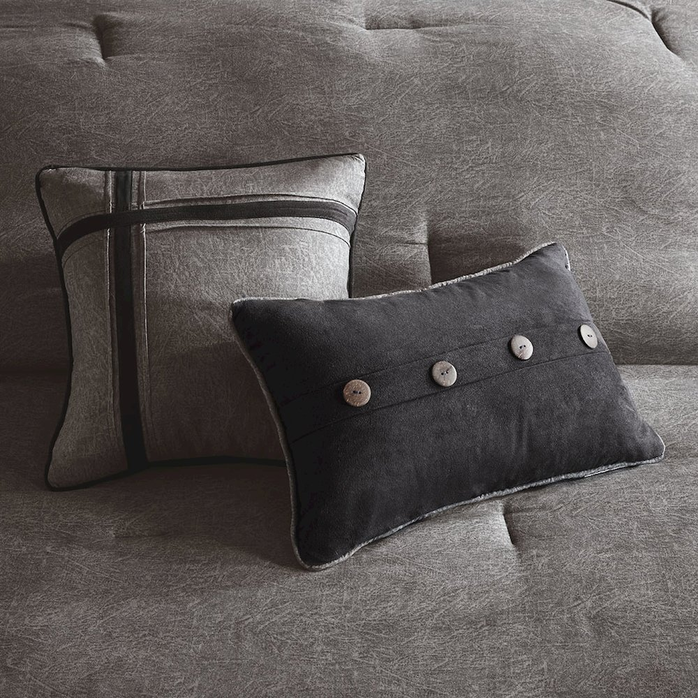 Start2Finish 7-piece faux suede comforter bedding set with soft, plush fabric and coordinated pillow shams.