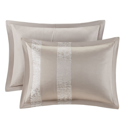 7-piece Chenille Jacquard comforter bedding set by Start2Finish with intricate woven patterns and plush texture.