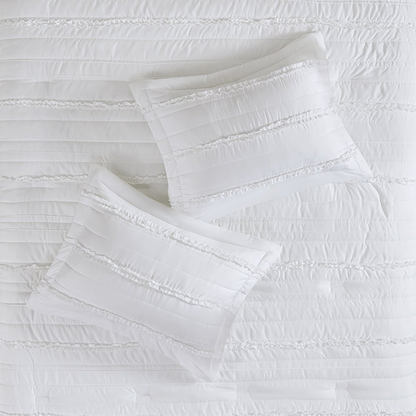Start2Finish 5-piece comforter bedding set with matching pillow shams and decorative pillows on a neatly made bed.