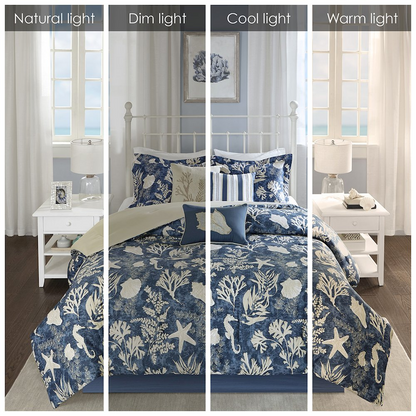 Start2Finish 7-piece Cotton Sateen Comforter Set in soft, luxurious bedding with matching pillow shams and sheets.
