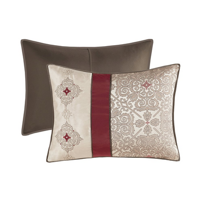 Start2Finish 7-piece jacquard bedding comforter set with matching throw pillows, featuring intricate woven patterns in elegant design.