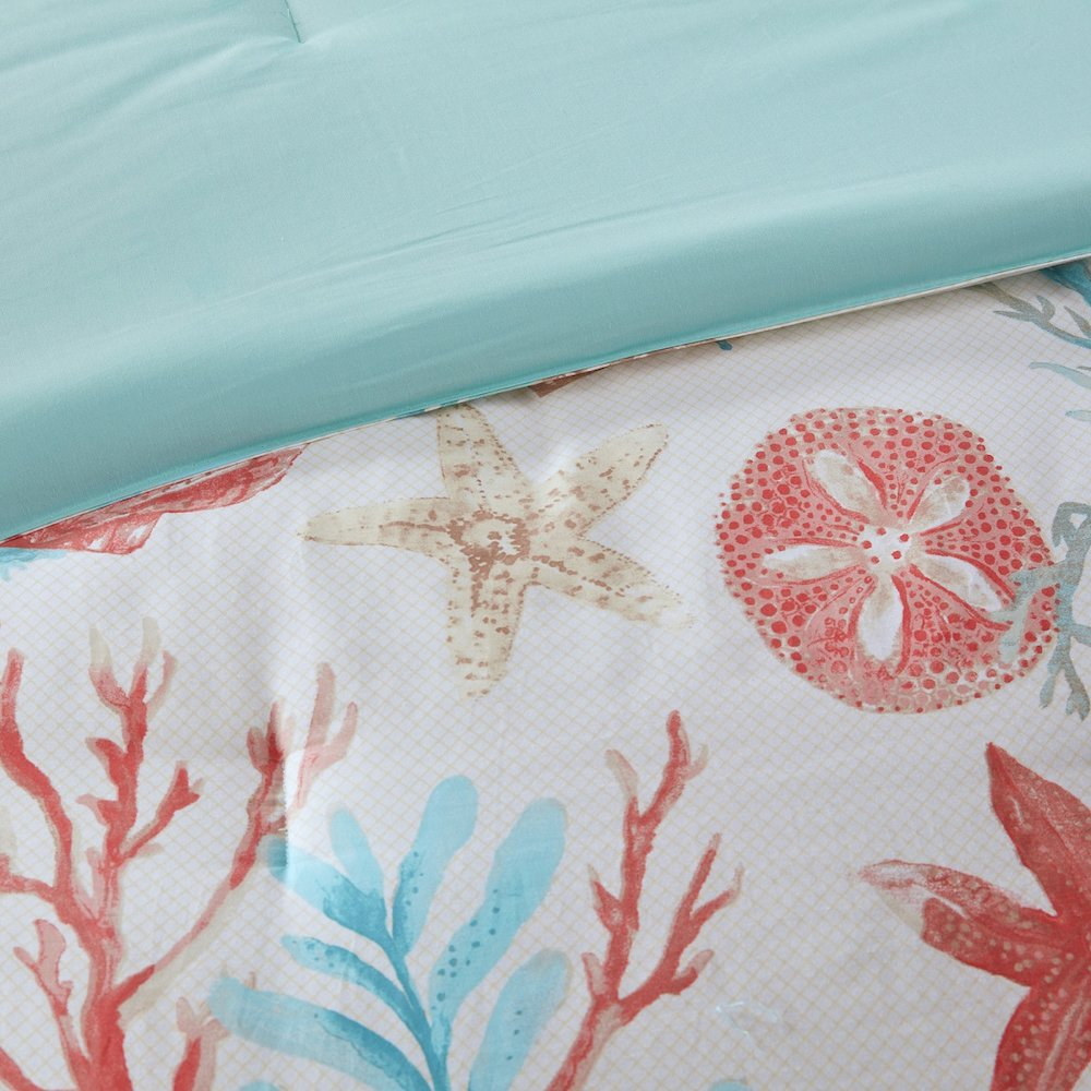 Start2Finish 7-piece cotton sateen comforter bedding set with matching pillow shams and decorative pillows on a neatly made bed.