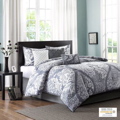 Start2Finish 7-piece cotton printed comforter bedding set with colorful floral design on soft, breathable fabric.