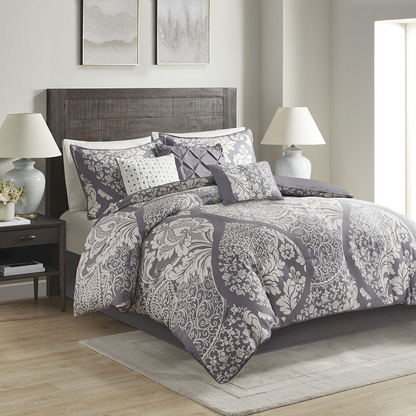 Start2Finish 7-piece cotton printed comforter bedding set with floral pattern and matching pillow shams, soft and cozy for bedroom decor.