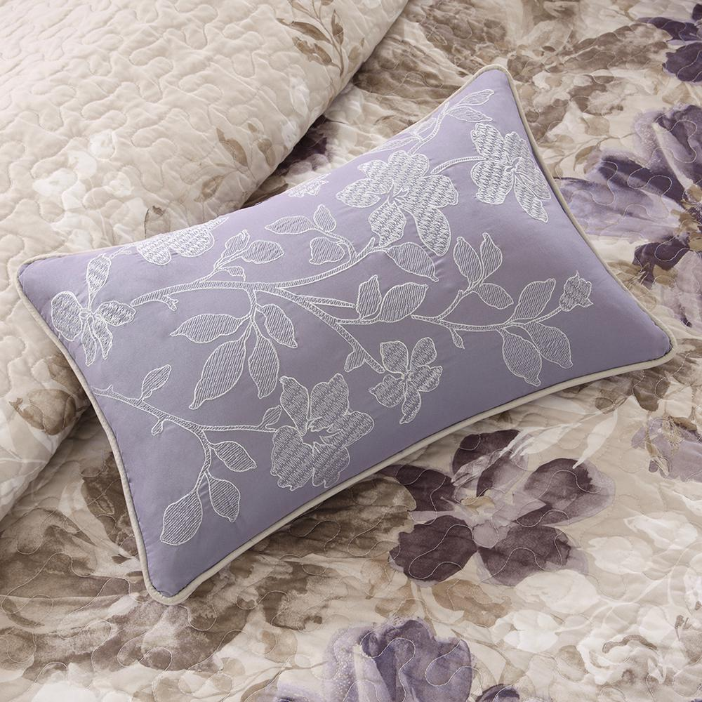 Start2Finish 6-piece printed quilt set with matching throw pillows, featuring colorful floral and geometric patterns on soft fabric.