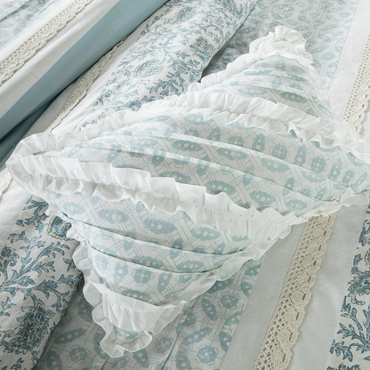 Start2Finish 9-piece cotton percale duvet cover set with matching pillow shams, soft and breathable bedding for a comfortable sleep.