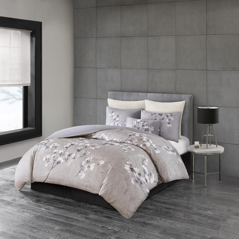 Start2Finish 3-piece cotton sateen printed comforter set with a soft, smooth fabric and stylish design for bedroom decor.