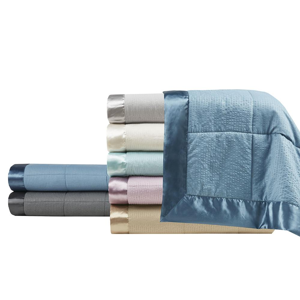 Oversized Start2Finish down alternative bedding blanket with satin trim, soft and plush for cozy comfort.