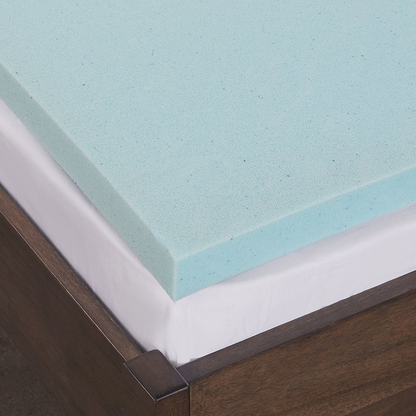 Start2Finish mattress topper shown on bed, soft fabric cover with plush padding for enhanced comfort and support.