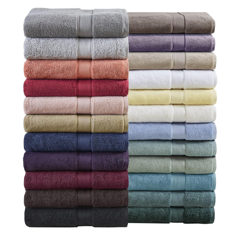 Start2Finish 8-piece 100% cotton antimicrobial bath towel set with neatly folded towels in neutral colors.