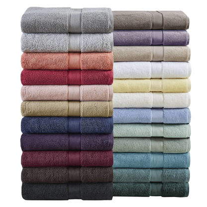 Start2Finish 100% cotton bath towel set with antimicrobial properties, featuring eight plush towels in various sizes.