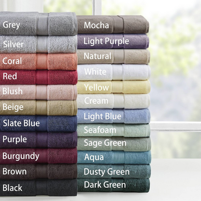 Start2Finish 8-piece 100% cotton antimicrobial bath towel set featuring soft, plush towels with a clean, fresh appearance.
