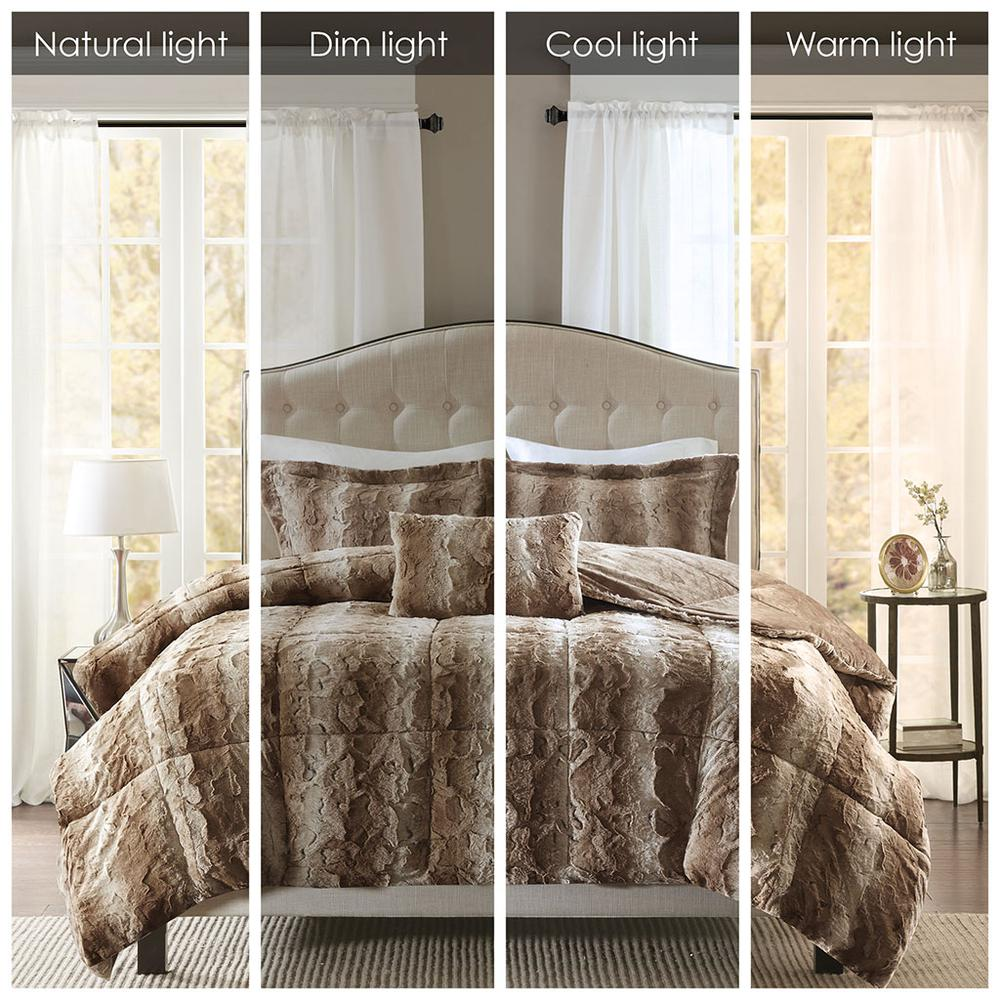 Start2Finish 4-piece faux fur comforter set with plush bedding, showcasing soft, cozy fabric and matching pillow shams.