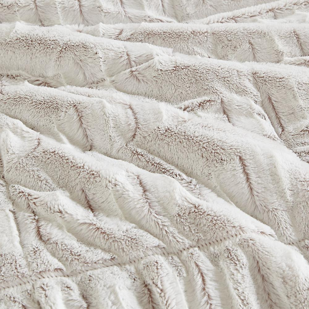 Start2Finish back print long fur comforter mini set with plush fur texture and cozy design, perfect for a stylish bedroom decor.