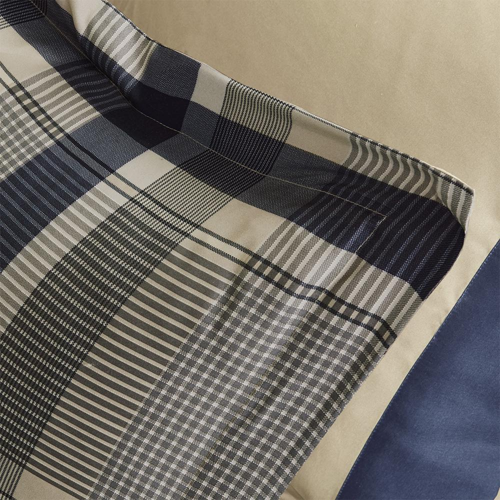 Start2Finish plaid comforter set with matching bed sheets featuring a cozy, stylish plaid pattern for a comfortable bedroom look.