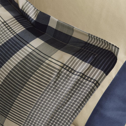 Start2Finish plaid comforter set with matching bed sheets featuring a cozy, stylish plaid pattern for a comfortable bedroom look.