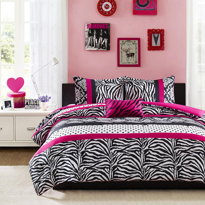 Start2Finish Reagan Pink Comforter Set with matching pillow shams, soft bedding ensemble for a cozy bedroom decor