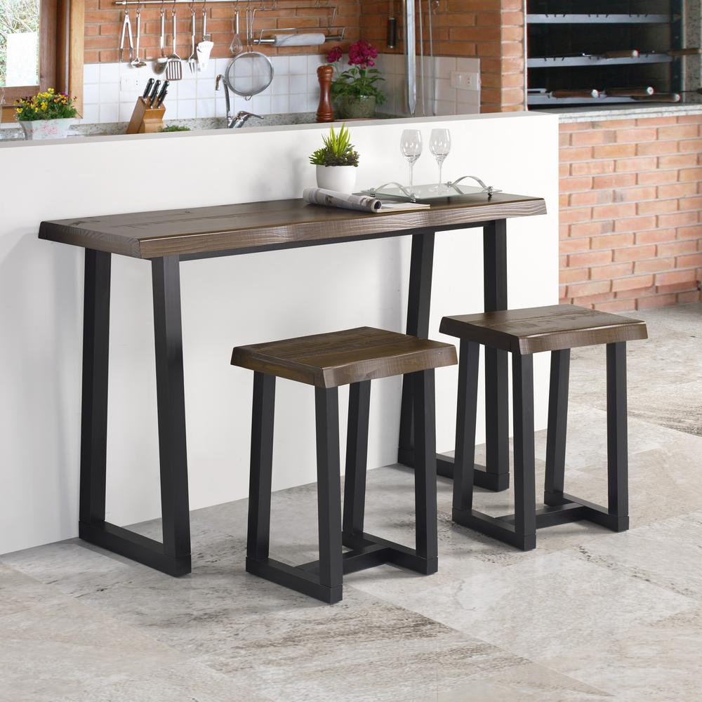 Start2Finish Jennings live edge 3-piece counter set showcasing natural wood grain and sleek design for modern kitchen or bar area.