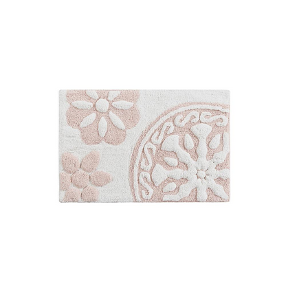 Start2Finish Medallion Cotton Tufted Bath Rug with intricate medallion pattern in soft cotton, ideal for bathroom comfort and decor.