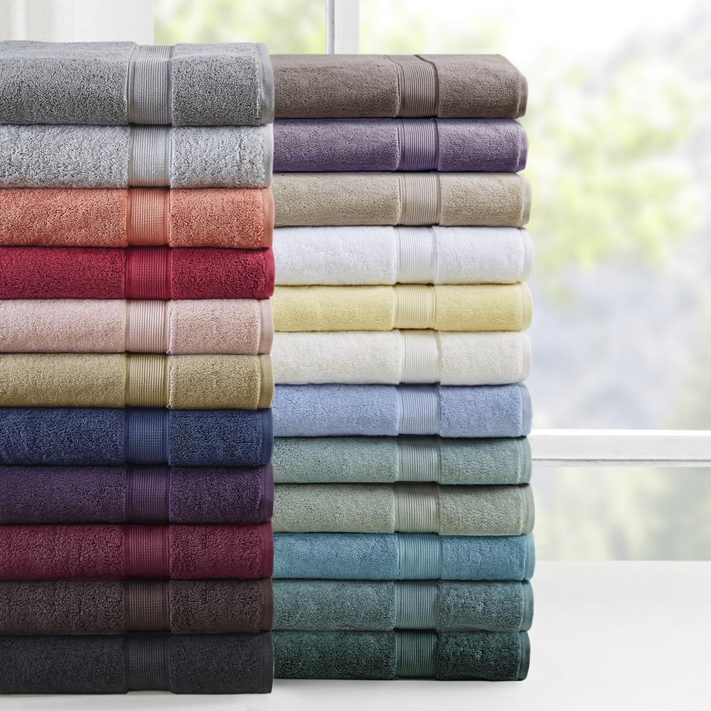 Start2Finish 100% cotton antimicrobial towel set with 8 plush bath towels displayed in soft, neutral tones.