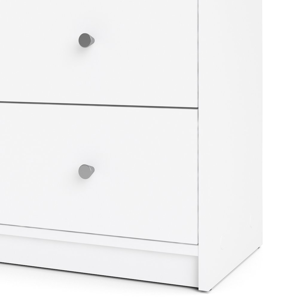 White Portland 6 Drawer Double Dresser by Start2Finish showing sleek wood furniture with six spacious drawers.