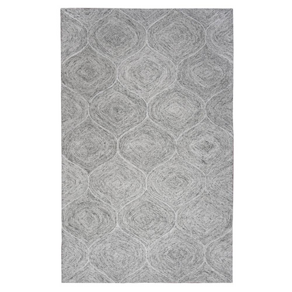 Hand tufted wool rug with loop pile in 5&