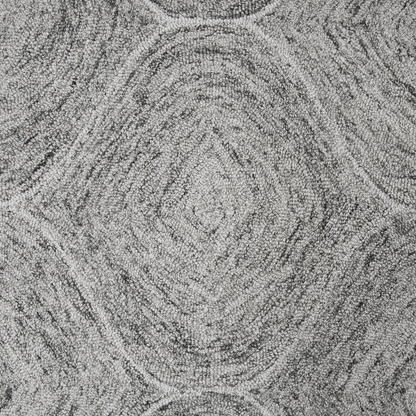 Hand tufted wool rug with loop pile in a 5&