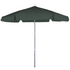 Start2Finish 7.5-foot hex garden umbrella with 6 ribs in forest green vinyl-coated weave, providing shade and outdoor coverage.