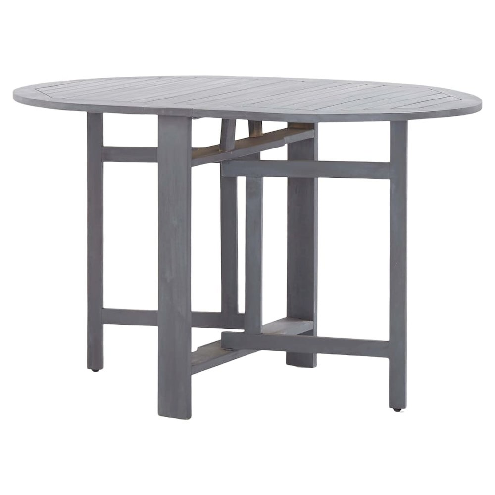 Grey solid acacia wood dining table by Start2Finish, medium size, foldable design, perfect for versatile dining spaces.