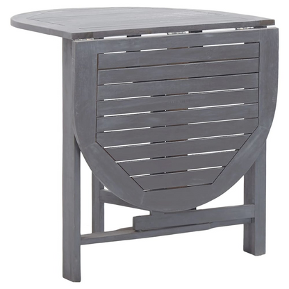 Grey solid acacia wood dining table by Start2Finish, medium size, foldable design with a sturdy, natural finish.
