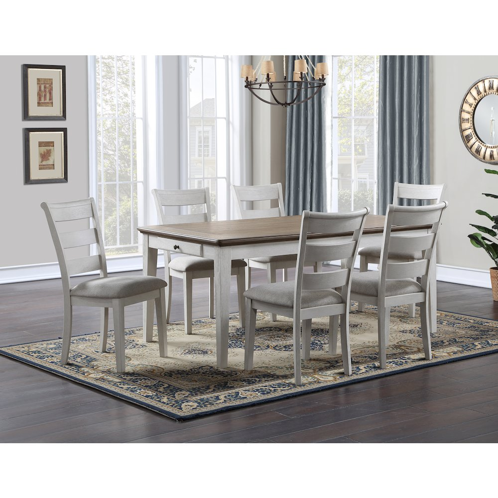 Start2Finish Pendleton dining table with a wooden surface and sturdy legs, ideal for family meals and gatherings.