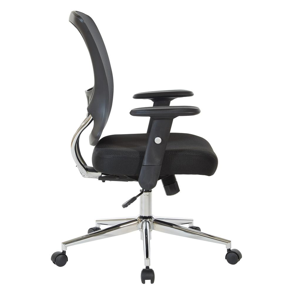 Start2Finish mesh back and seat locking tilt task chair with chrome base, adjustable height and ergonomic design.
