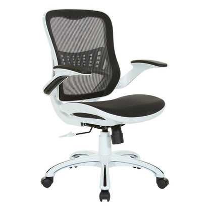 Start2Finish Riley office chair with black mesh back and seat, ergonomic furniture for comfortable workspace seating.
