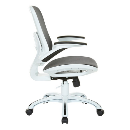 Start2Finish Riley office chair with black mesh backrest and adjustable armrests, modern ergonomic furniture for workspace comfort.