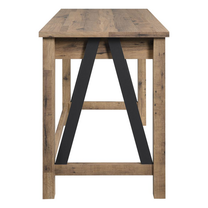 Start2Finish Quinton Writing Desk with salvage oak finish, featuring a spacious drawer for storage, modern and functional home office furniture.