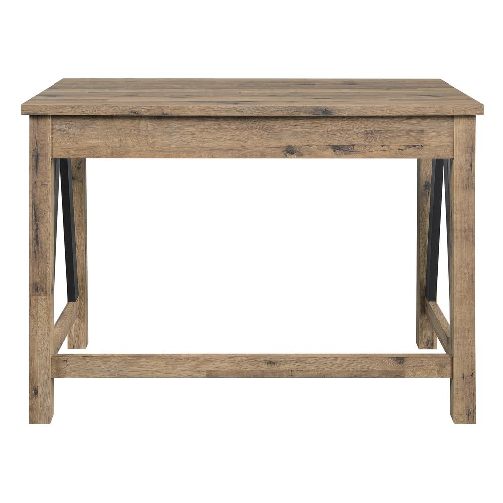 Start2Finish Quinton Writing Desk in Salvage Oak with drawer, featuring a sleek wood finish and modern design for home office use.