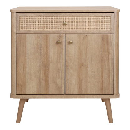 Thelma KD Rattan Small Cabinet with one drawer and two doors, standing as stylish furniture by Start2Finish.