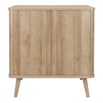 Thelma KD Rattan Small Cabinet with one drawer and two doors, stylish furniture piece in natural rattan finish.