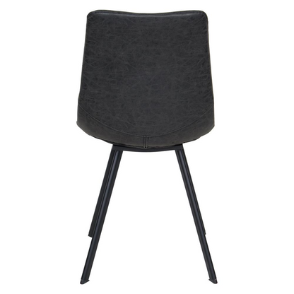 Modern leather dining chair with metal legs from Start2Finish, featuring a sleek design and cushioned seat for stylish comfort