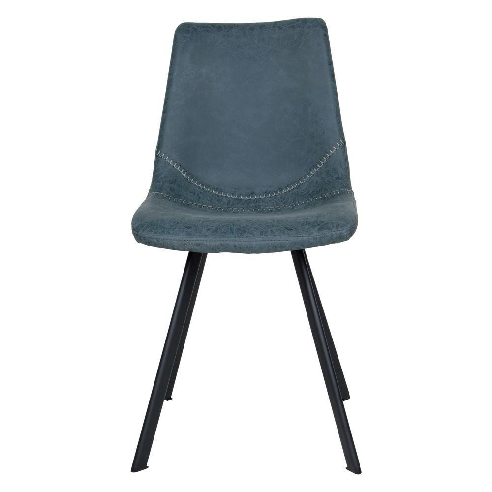 Set of 2 Markley modern leather dining chairs with metal legs, featuring sleek design and comfortable seating.