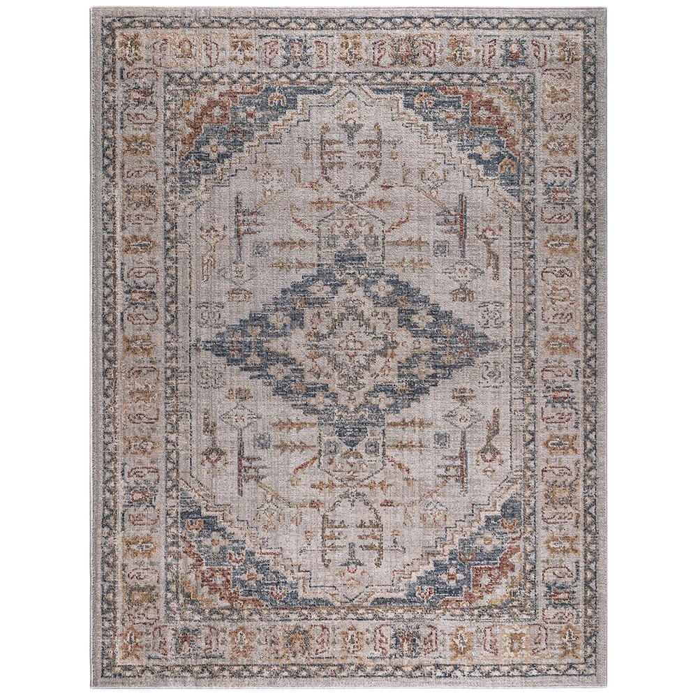 Vintage Medallion Woven Area Rug by Start2Finish with intricate medallion pattern in warm tones on woven fabric.