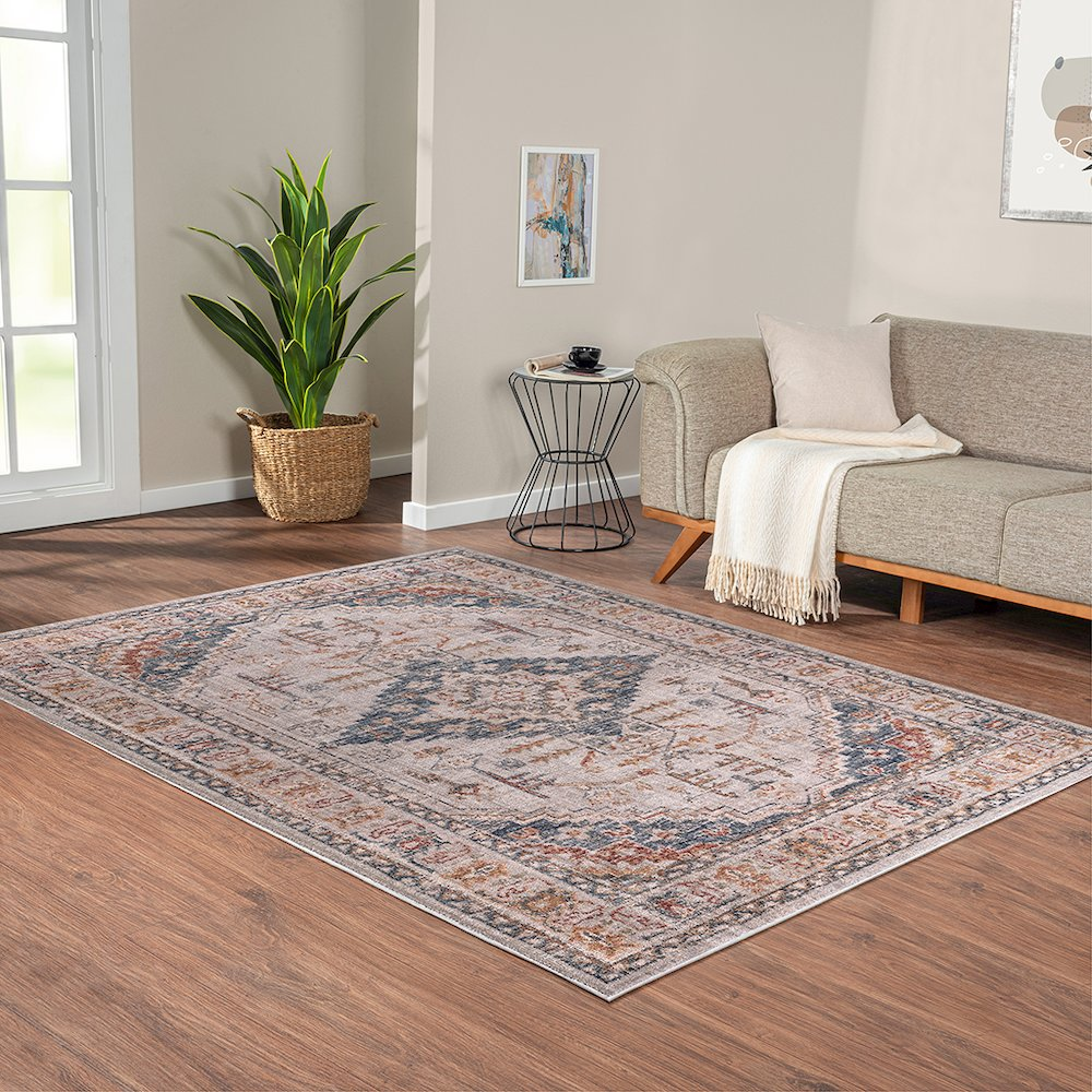 Vintage Medallion Woven Area Rug by Start2Finish featuring intricate medallion pattern and detailed woven texture.