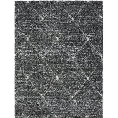 Start2Finish Talas Trellis Area Rug in grey and cream with geometric pattern, perfect for contemporary living spaces.