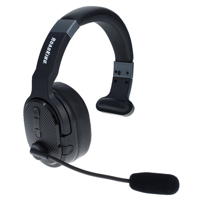 Start2Finish wireless Bluetooth noise-canceling trucker headset, mono to stereo, with over-ear design and adjustable headband.